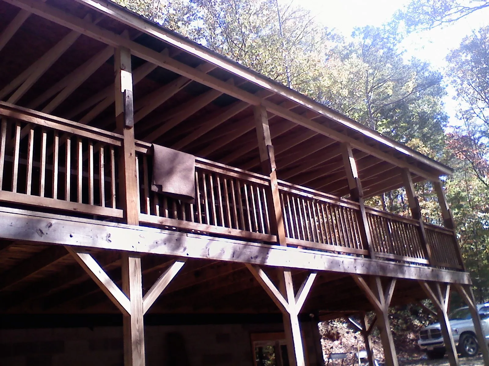 Timber framing under a new elevated porch and deck — Roof Leak Repair in Kaufman by Roofing Brothers